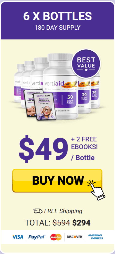 VertiAid 6 Bottles - $49 per bottle with Free Shipping